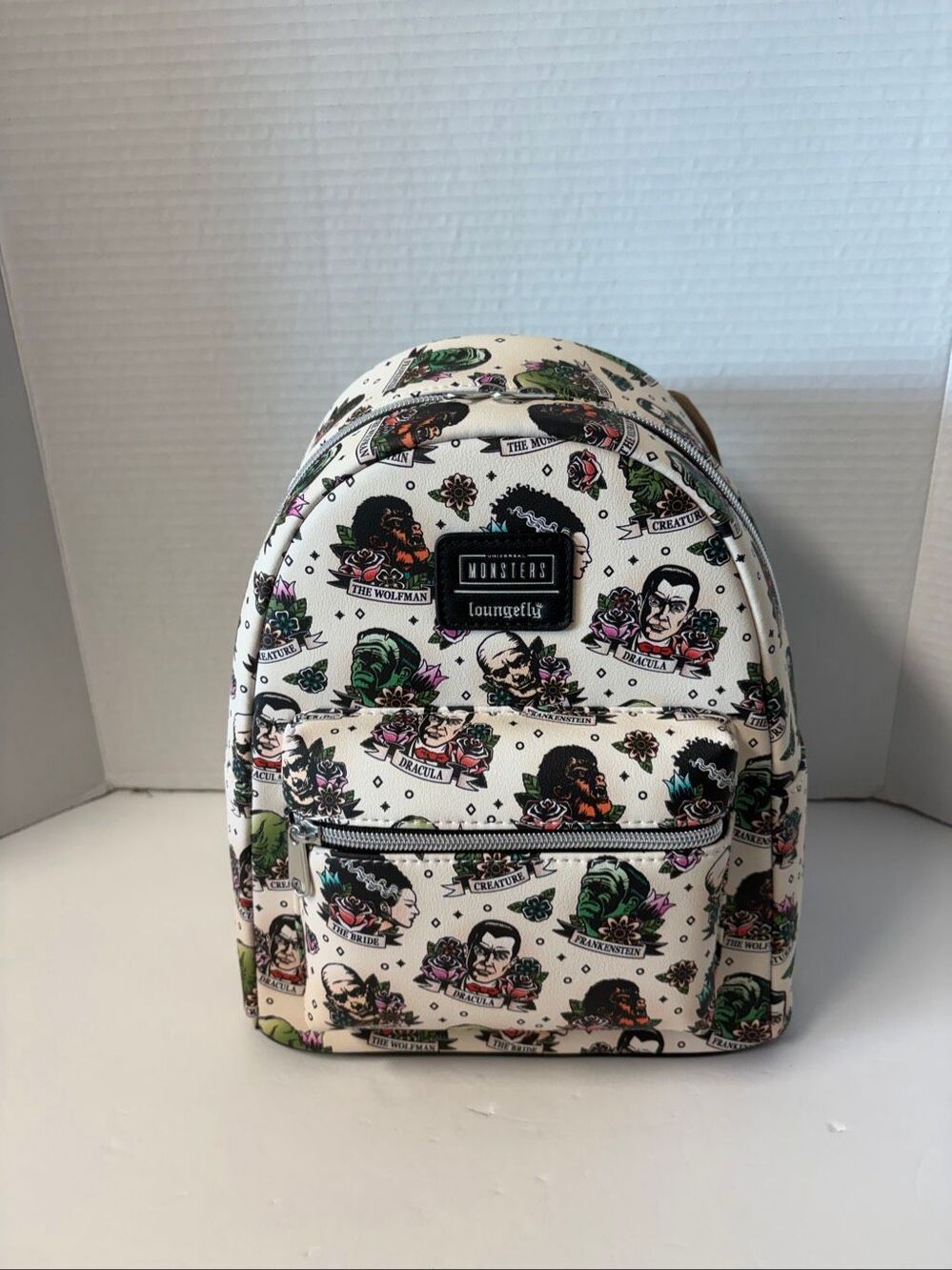 Loungefly Universal Monsters Tattoo Print Mini Backpack NWT